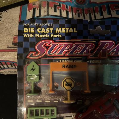 LOT 651: Bachman High Baller N Scale Train Set, K Line Watchman Shanty O/O-27 Scale & Bachman Hill Baller Super Racing Cars