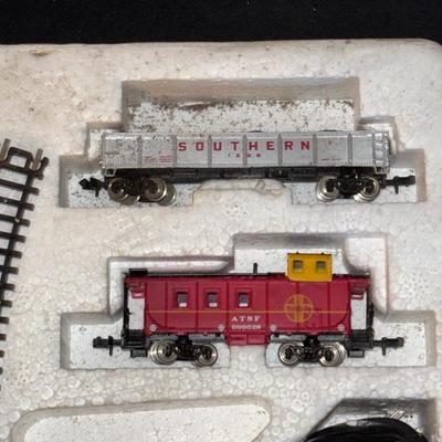 LOT 651: Bachman High Baller N Scale Train Set, K Line Watchman Shanty O/O-27 Scale & Bachman Hill Baller Super Racing Cars