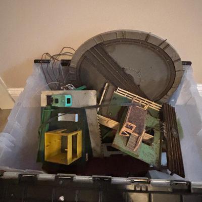 LOT 652: Bin Full of vintage Train Accessories - As Found