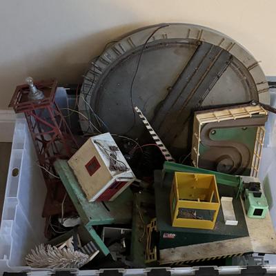 LOT 652: Bin Full of vintage Train Accessories - As Found