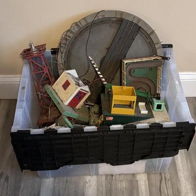LOT 652: Bin Full of vintage Train Accessories - As Found