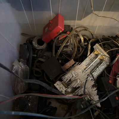 LOT 652: Bin Full of vintage Train Accessories - As Found