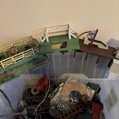 LOT 652: Bin Full of vintage Train Accessories - As Found
