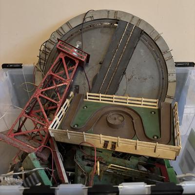 LOT 652: Bin Full of vintage Train Accessories - As Found