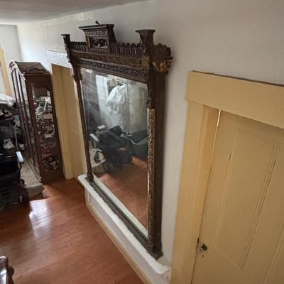 LOT 653: Beautiful Vintage Ornate Mirror - Extremely Large (52" x 74")