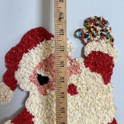 LOT 654: Vintage Plastic Popcorn Santa, "Season's Greeting" Pepsi Glasses, Vintage Plastic Village Light Covers Jingle...