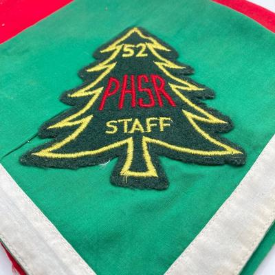 LOT 662: Collection of Vintage Boy Scout Memorabilia - Patches, Tokens, Hand Crafted Neckerchief Holders, Hat, Belt, Bandanas , Books and...