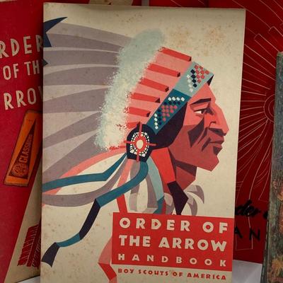 LOT 663: Boy Scouts Vintage Memorabilia - Jewelry / Pins, Hat, Token Coins, Order of the Arrow Books and More