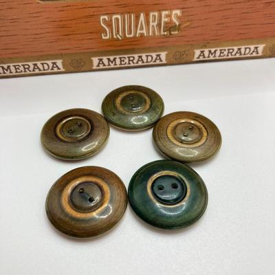 LOT 664: Antique / Vintage Sewing Collection - Mt. Pocono PA Chair / Pin Cushion Thread Holder, Buttons, Tins, Buckles and More
