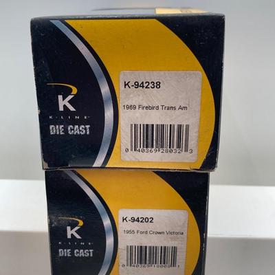 LOT 667: Eight K-Line Kruiser Die Cast Cars 1:43 Scale in Original Boxes