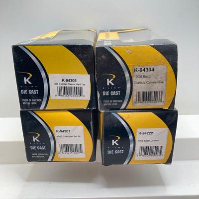 LOT 667: Eight K-Line Kruiser Die Cast Cars 1:43 Scale in Original Boxes