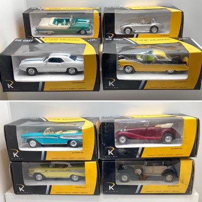 LOT 667: Eight K-Line Kruiser Die Cast Cars 1:43 Scale in Original Boxes