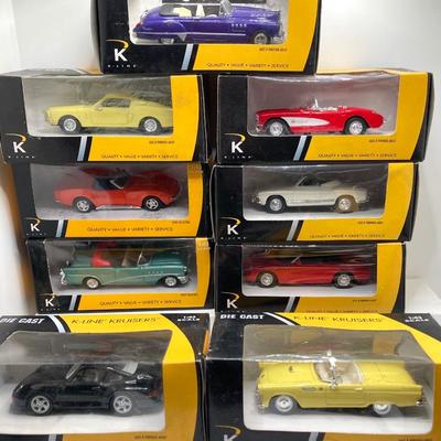 LOT 668: Nine Die Cast Toy Collector Cars by K-Line Kruisers - 1:43 Scale in Original Boxes