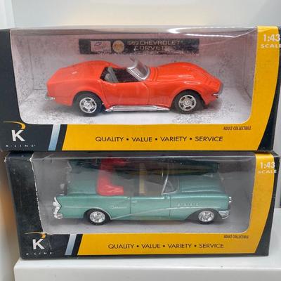 LOT 668: Nine Die Cast Toy Collector Cars by K-Line Kruisers - 1:43 Scale in Original Boxes