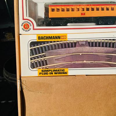 LOT 669: Bachman The Old Times HO Scale Electric Train Set with Locomotive, Cars, Track and More