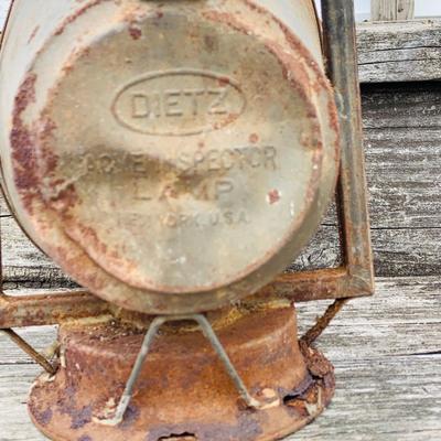 LOT673: Vintage/ Antique Oil Lanterns - Dietz Acme Inspector Lamp and Blue Lantern