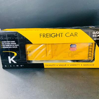 LOT 676: Set of (4) K-Line "Wood-Sided" O/0-27 Scale Union Pacific Freight Cars 200444, 200455, 200471 & 20447