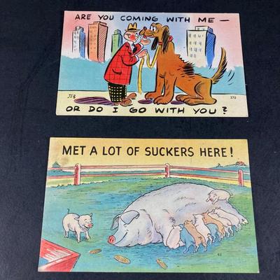 LOT 692: Vintage Paper Masks (Emerick's and More), Postcards, Toy Novelty Glasses with Nose and Mustache