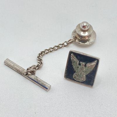 LOT 693: Vintage Sterling Thimble, Tie Tack and Screw Back Earrings and Pair of Hand Crafted Owls