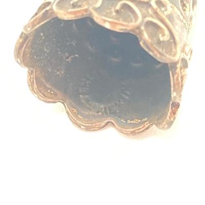 LOT 693: Vintage Sterling Thimble, Tie Tack and Screw Back Earrings and Pair of Hand Crafted Owls