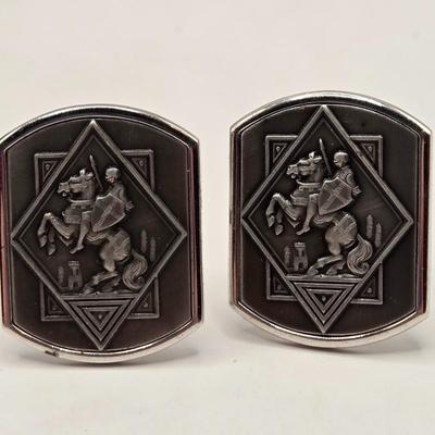 LOT 701: Pocket Watch, Pocket Knife, Tie Tacks, Japanese Coin, Belt Buckle,& Vintage Swank Cufflinks