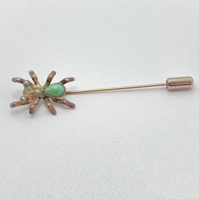 LOT 710: Turquoise and Unmarked Silver Tone Hand Crafted Jewelry - Cross, Marijuana Leaf Pendants and Spider Stick Pin