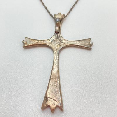 LOT 710: Turquoise and Unmarked Silver Tone Hand Crafted Jewelry - Cross, Marijuana Leaf Pendants and Spider Stick Pin