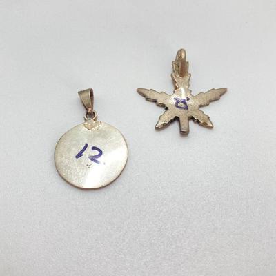 LOT 710: Turquoise and Unmarked Silver Tone Hand Crafted Jewelry - Cross, Marijuana Leaf Pendants and Spider Stick Pin