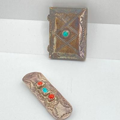 LOT 711: Hand Crafted Artisan Unmarked Turquoise Jewelry