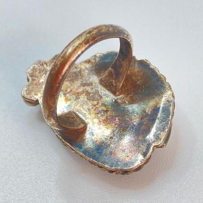 LOT 713: Three Hand Crafted Turquoise Rings - Sizes 11 to 13