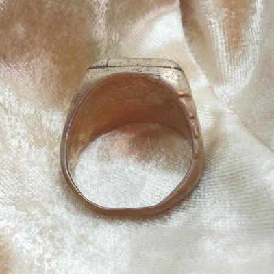 LOT 713: Three Hand Crafted Turquoise Rings - Sizes 11 to 13