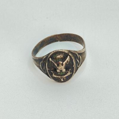 LOT 715: Three Vintage Sterling Rings - Luftwaffe, DeMolay Chevalier and More