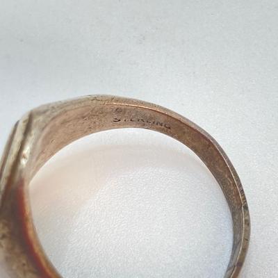 LOT 715: Three Vintage Sterling Rings - Luftwaffe, DeMolay Chevalier and More