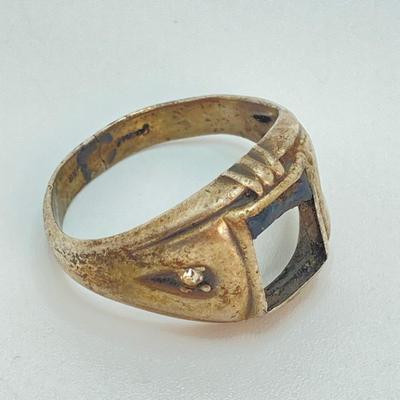 LOT 715: Three Vintage Sterling Rings - Luftwaffe, DeMolay Chevalier and More