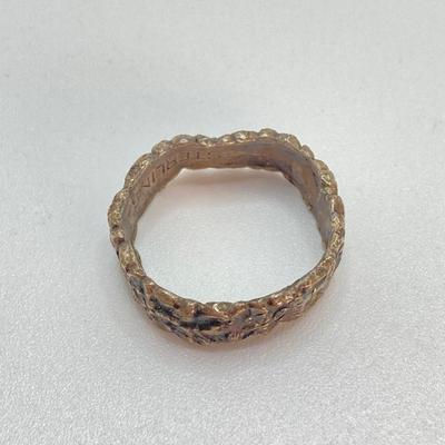 LOT 716: Vintage Abalone Adjustable Ring and Sterling Band