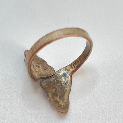 LOT 716: Vintage Abalone Adjustable Ring and Sterling Band
