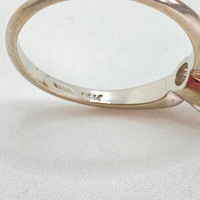 LOT 720: White Gold Ring with CZ, 14 KT, TW 3.10g, Sz 7.75