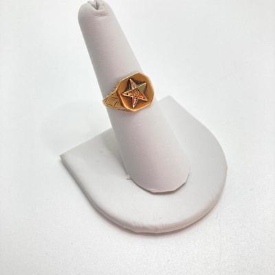 LOT 721: MA Gold Masonic Ring - 10KT, TW 3.16g, Sz 6.5