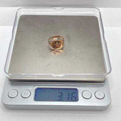 LOT 721: MA Gold Masonic Ring - 10KT, TW 3.16g, Sz 6.5