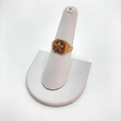 LOT 721: MA Gold Masonic Ring - 10KT, TW 3.16g, Sz 6.5