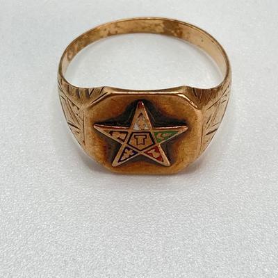 LOT 721: MA Gold Masonic Ring - 10KT, TW 3.16g, Sz 6.5