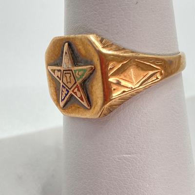 LOT 721: MA Gold Masonic Ring - 10KT, TW 3.16g, Sz 6.5