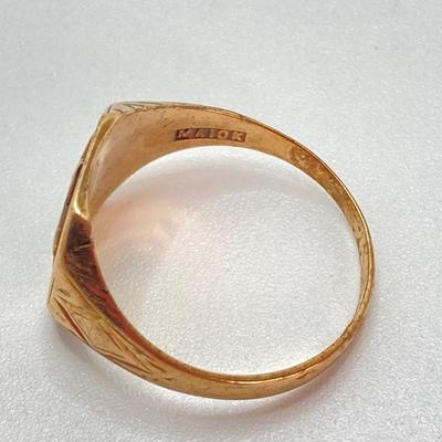 LOT 721: MA Gold Masonic Ring - 10KT, TW 3.16g, Sz 6.5