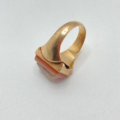 LOT 722: Vintage Gold Cameo Ring - 14KT, TW 10.26g, Sz 10.5