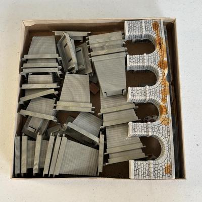 LOT 726: Vintage Train Accessories: Atlas HO Scale Track, Atlas Set, Revell HO Accessories & Aristo-Craft along with a Tyco Penn Line...