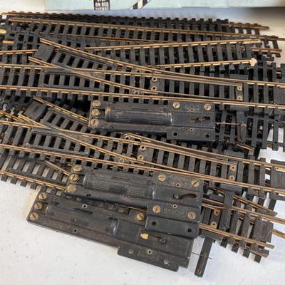 LOT 726: Vintage Train Accessories: Atlas HO Scale Track, Atlas Set, Revell HO Accessories & Aristo-Craft along with a Tyco Penn Line...