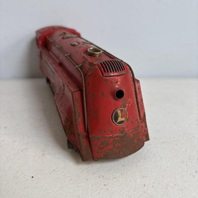 LOT 728: Pre-WWII/2 Lionel Train Commodore Vanderbilt No. 264-E Red Engine & Red Comet Coal Car, 2-Observation #604, 2-Pullman #603