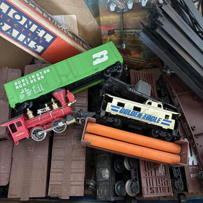 LOT 734: Box of Various Trains Cars - As Found