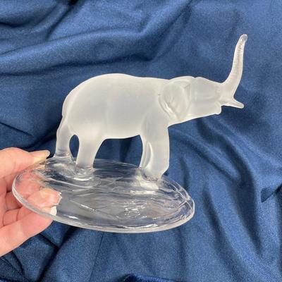 Large Frosted Crystal Elephant