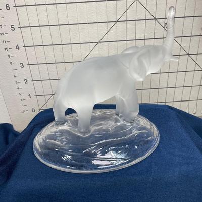 Large Frosted Crystal Elephant